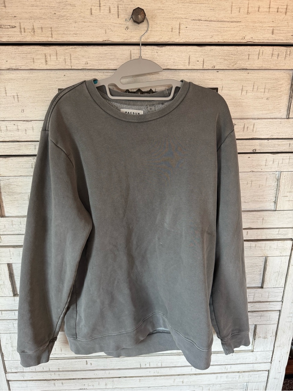 PacSun Gray Fleece-Lined Crewneck Sweatshirt